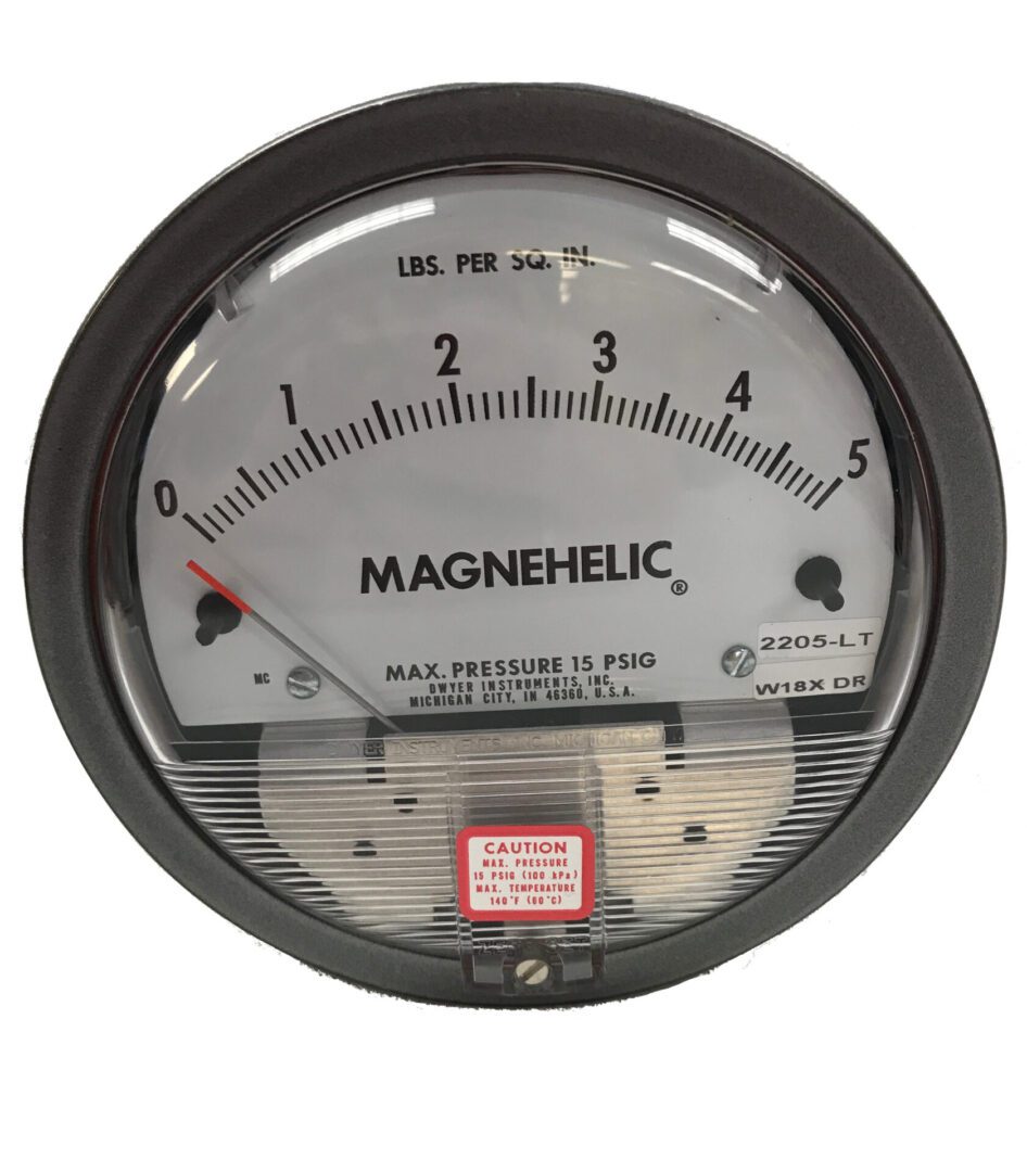 0-5 psi Dwyer 2205 Magnehelic Differential Pressure Gauge 